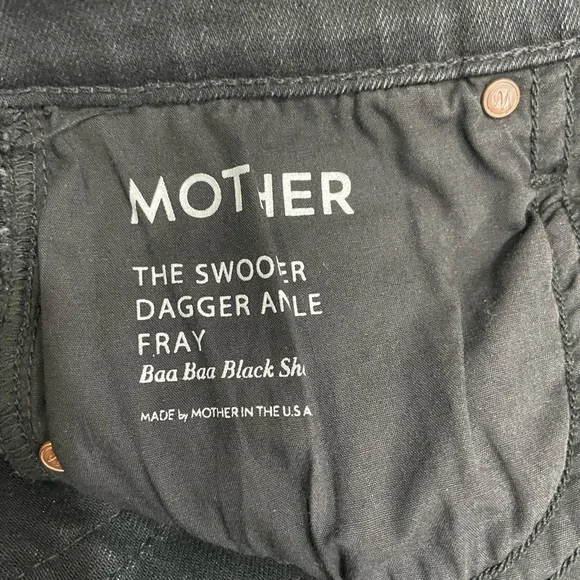 MOTHER THE SWOONER DAGGER ANKLE FRAY JEANS BAA BAA BLACK SHEEP sz‎ 28 - Picture 13 of 14